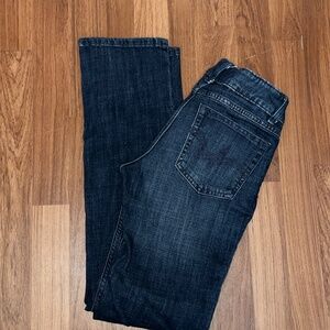 Wrangler Straight Leg Jeans Size 1/2 x 34 Dark Wash
